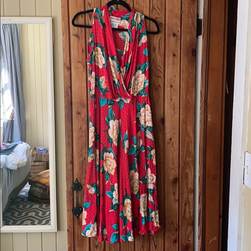 Vintage Silk Floral Dress by Maggie London